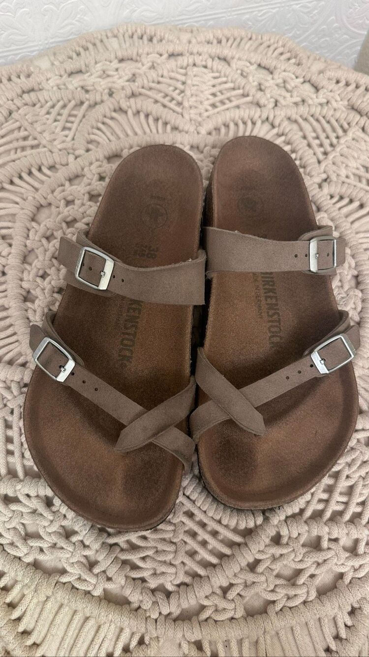 Birkenstock Mayari Tan Toe Strap Sandal Size 38 or 7.5